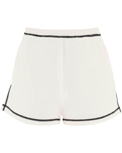 Miu Miu Cotton Knit Shorts - White