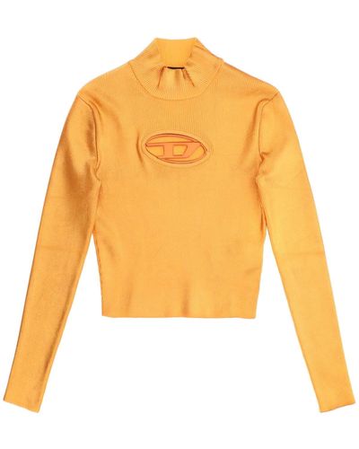 DIESEL 'm-arcella' Metallic Knit Top - Yellow
