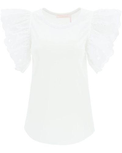 See By Chloé See By Chloe T-shirt With Embroidered Sleeves - White