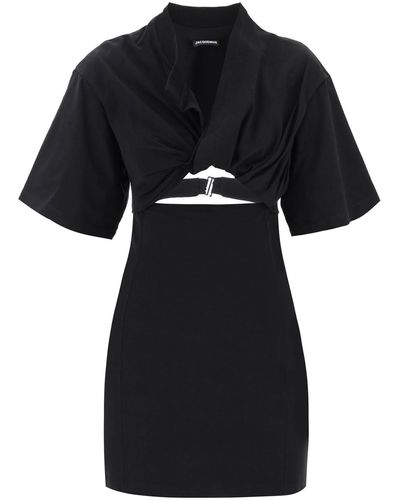 Jacquemus La Robe T-shirt Bahia Mini Dress - Black