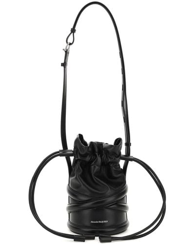 Alexander McQueen The Soft Curve Bucket Bag - Black