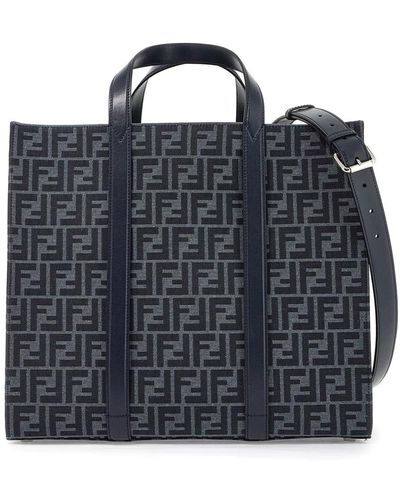 Fendi Recycled Ff Jacquard Fabric Tote Bag - Black