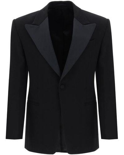 Ferragamo Single-Breasted Tuxedo Blazer - Black