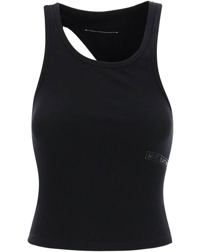 MM6 by Maison Martin Margiela Sleeveless Top With Back Cut - Black