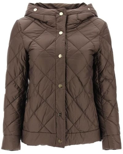 Max Mara The Cube Water-proof Canvas Reversible Down Jacket - Brown