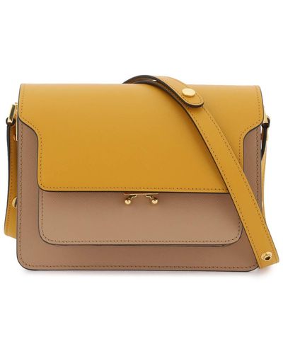 Marni Borsa Trunk Media In Pelle Tricolore - Arancione