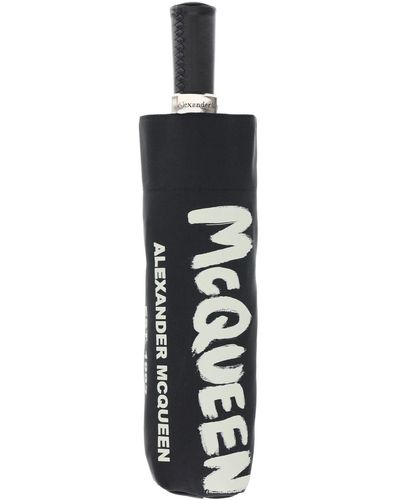 Alexander McQueen Ombrello pieghevole con logo graffiti - Bianco
