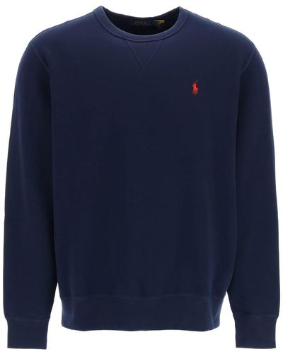 Polo Ralph Lauren FELPA CON CAPPUCCIO RICAMO LOGO - Blu