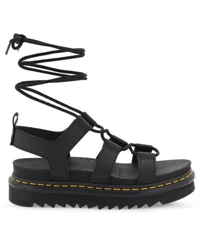 Dr. Martens Nartilla Hydro Leather Gladiator Sandals - Black