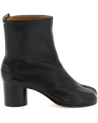 Maison Margiela Leather Tabi Ankle Boots - Black