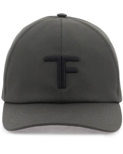 Tom Ford Baseball Cap With Embroidery - Gray