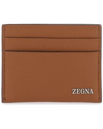 Zegna Leather Cardholder - Brown
