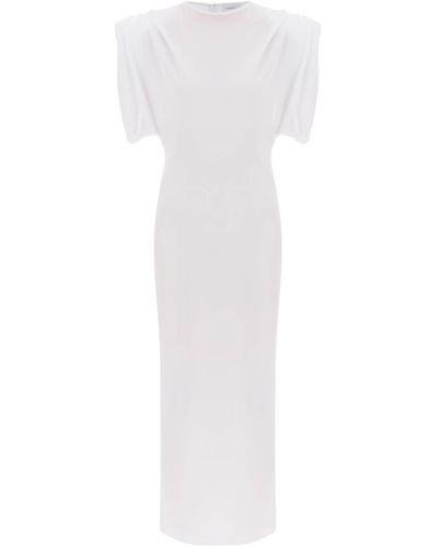 Wardrobe NYC Midi Sheath Dress With Structured Shoulders - White