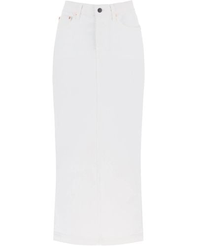 Wardrobe NYC Denim Column Skirt With A Slim - White