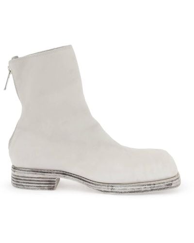 Guidi Leather Ankle Boots - White