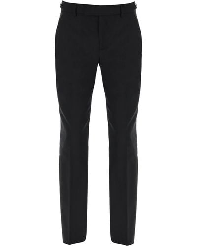 Versace Tailored Trousers With Medusa Details - Black