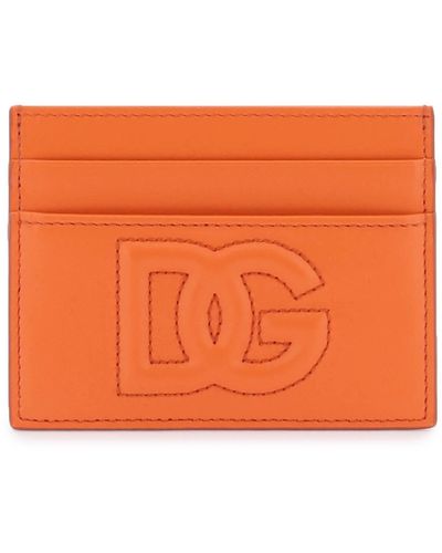 Dolce & Gabbana Card Holder With Logo - Orange