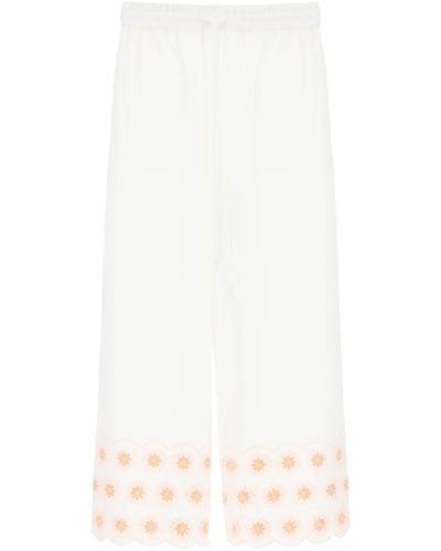 See By Chloé See By Chloe Culotte Pants With Broderie Anglaise - White