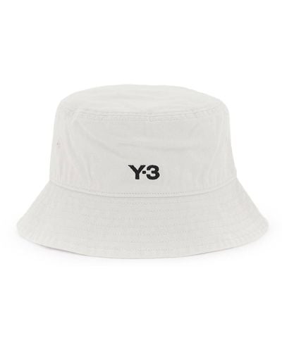 Y-3 Cappello Bucket In Twill - Bianco