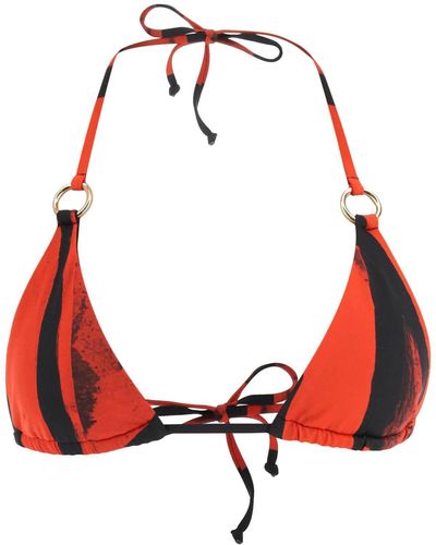 Louisa Ballou Bikini Top With Rings - Red