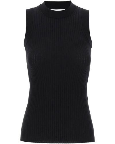 Sportmax Sleeveless Ribbed Knit Top - Black