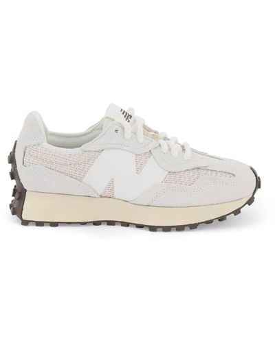 New Balance Suede And Rope 327 Sneakers In Leather - White