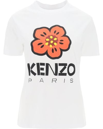 KENZO T Shirt With Boke Flower Print - White