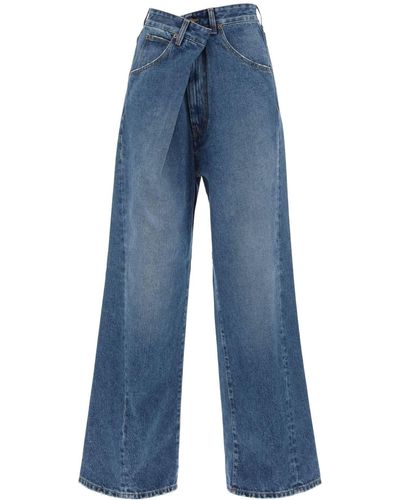 DARKPARK 'Ines' Baggy Jeans With Folded Waistband - Blue