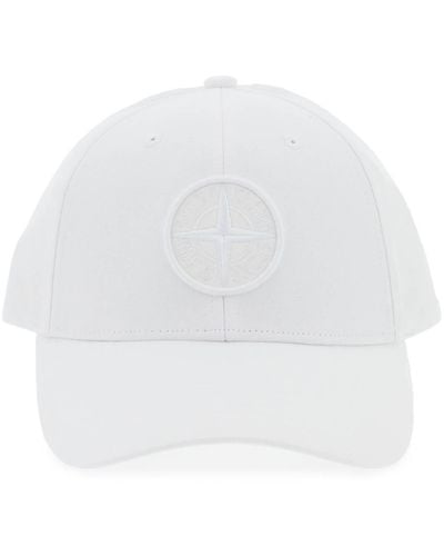Stone Island Compass Baseball Cap - White