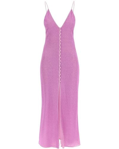 Oséree Lurex Knit Midi Dress In - Purple