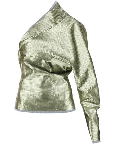 Rick Owens Sequined One-Shoulder Top - Green