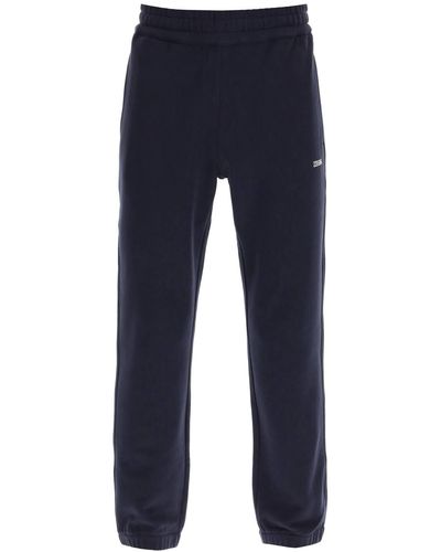 Zegna Joggers With Rubberized Logo - Blue