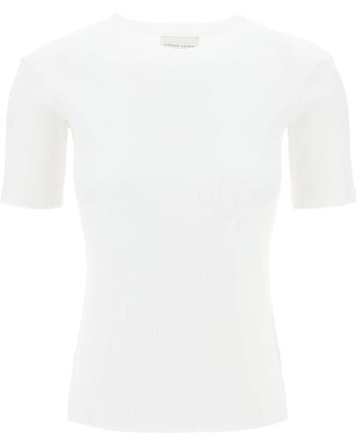 Loulou Studio T Shirt Avalyn In Cotone Organico Mercerizzato - Bianco