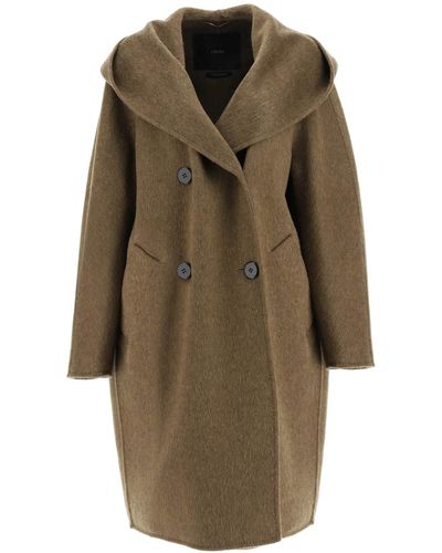Max Mara Atelier 'canarie' Hooded Coat - Natural