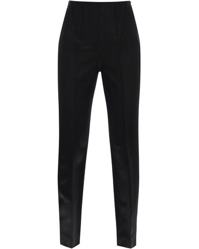 Sportmax Netted Trousers With Reinforced - Black