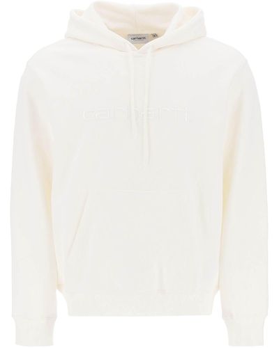 Carhartt Hoodie With Logo Embroidery - White