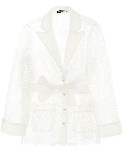 Dolce & Gabbana Pajama Shirt In Cordonnet Lace - White