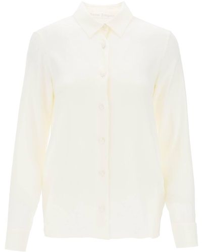Palm Angels Monogram Satin Shirt - White
