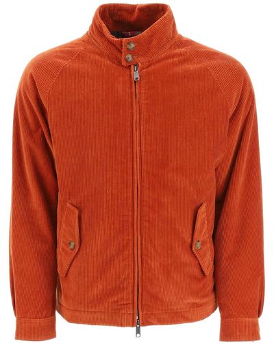 Baracuta G4 Corduroy Harrington Jacket - Orange