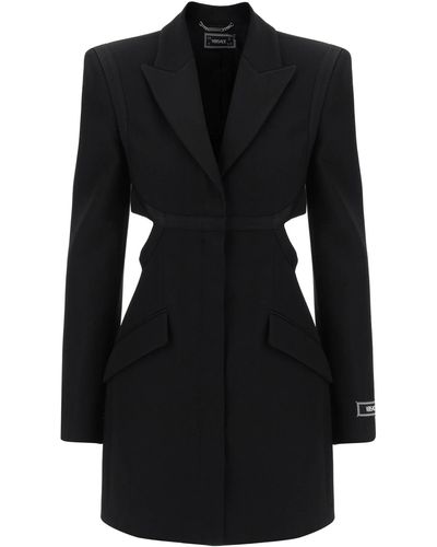 Versace Blazer Dress With Cut Outs - Black