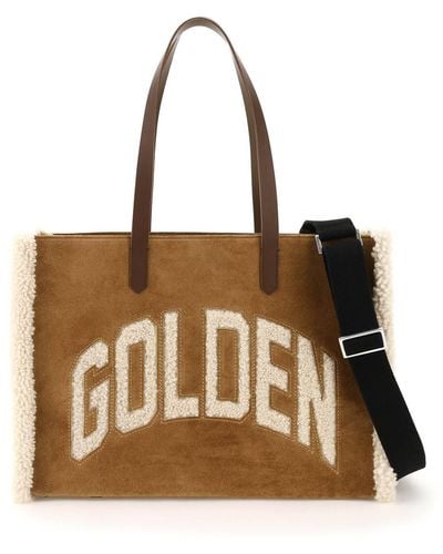 Golden Goose California East-west Bag With Shearling Detail - Multicolor