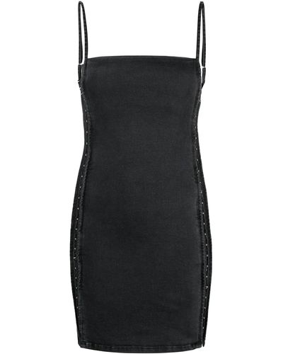 Y. Project Hook And Eye Denim Mini Dress - Black