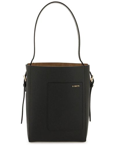 Valextra Leather Mini Bucket Bag - Black
