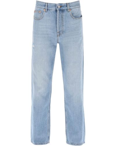 Valentino Garavani Tapered Jeans With Medium Wash - Blue