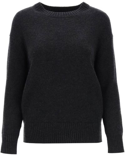 Max Mara 'irlanda' Crew-neck Sweater In Wool And Cashmere - Black