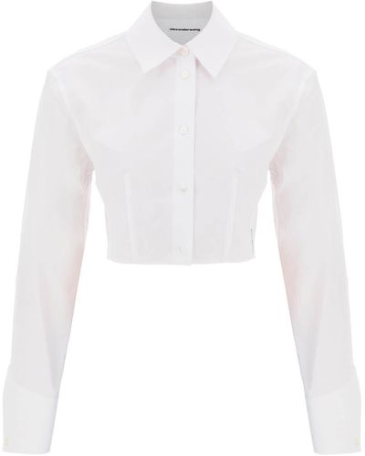 Alexander Wang Short Structured Cotton Shirt - White