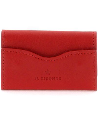 Il Bisonte Leather Key Holder - Red