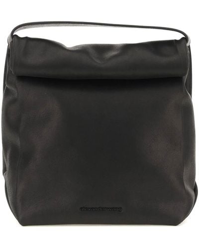 Alexander Wang Waxed Leather Small 'lunch Bag' - Black