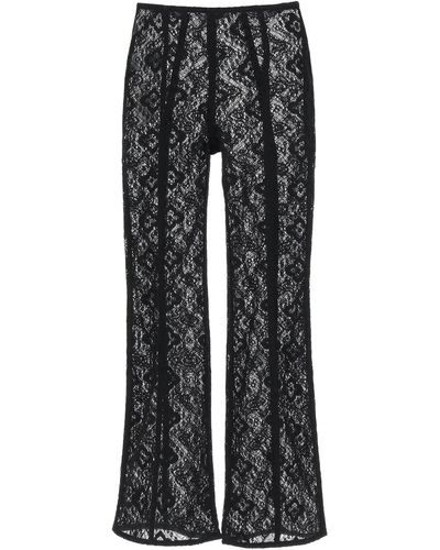 Ganni Flared Lace Trousers - Black