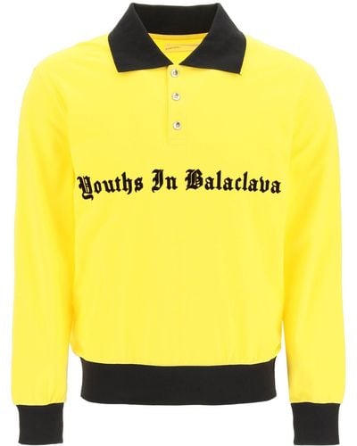 Youths in Balaclava Flocked Logo Polo Shirt - Yellow